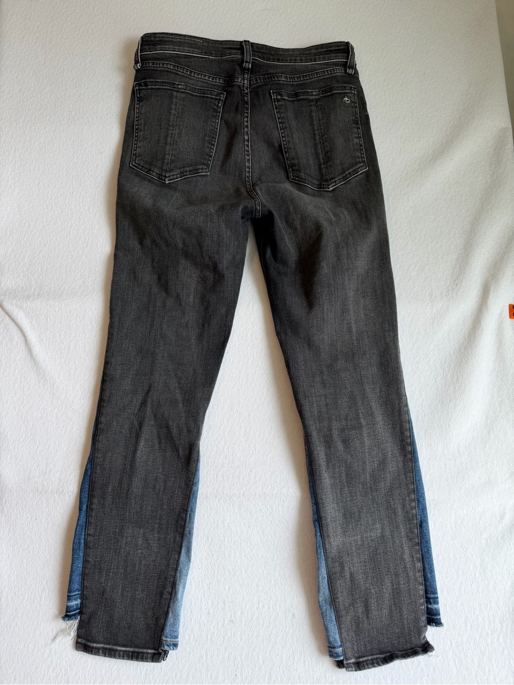 Rag & Bone Nina High Rise Ankle Cigarette Jeans 30 Black Blue Colorblock - Picture 3 of 14